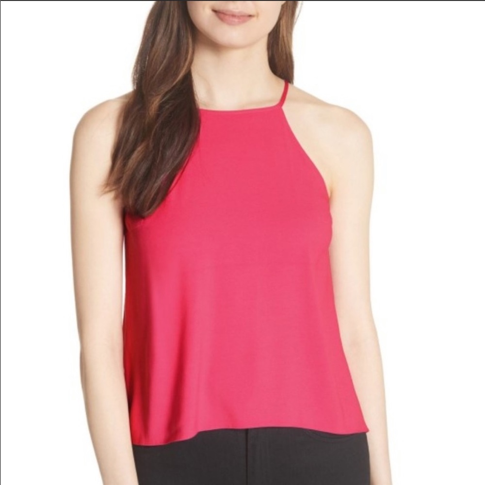 Joie Bramy Split-Back Sleeveless Halter Top, PINK